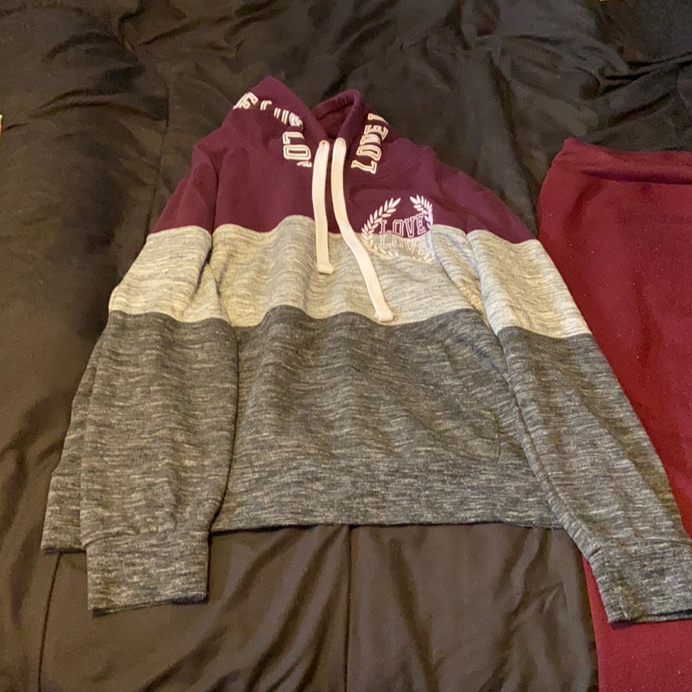 Love matching hoodie and sweatpants set